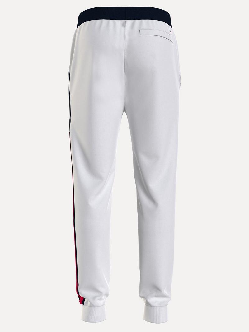 Férfi Tommy Hilfiger Essential Logo Jogger Nadrág Fehér | HU 1131MQZ